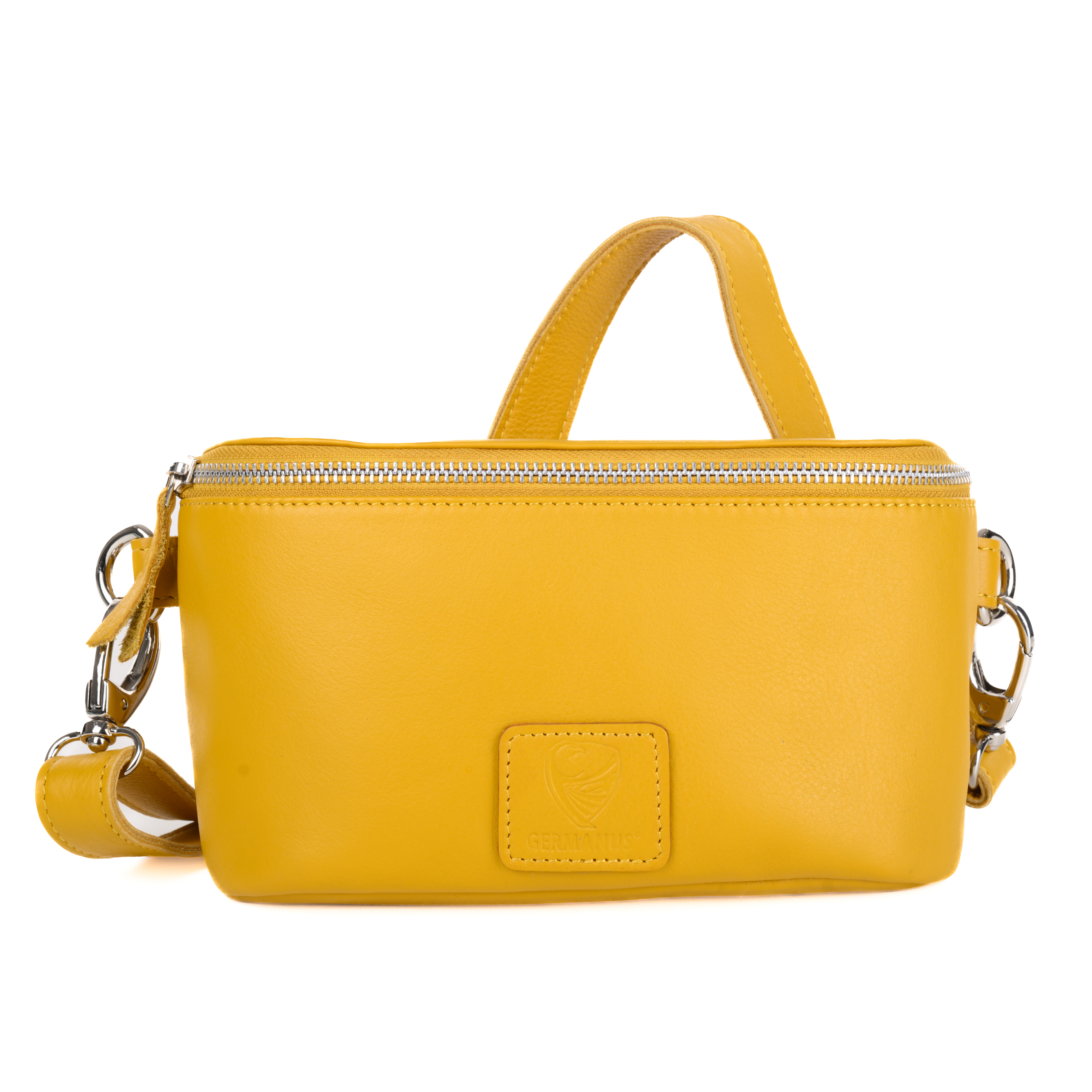 GERMANUS Gürteltasche Mika Crossbody Bag, Bum Bag, Bauchtasche, Umhängetasche, Tasche Leder Gelb